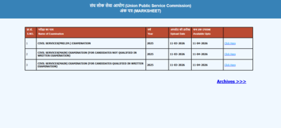 UPSC Civil Services Examination Marksheet 2025 released: Direct link to download, more details here |