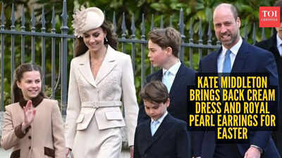 Kate Middleton rewears chic cream dress with Queen Elizabeth’s pearl drop earrings for Easter 2026