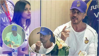 Shah Rukh Khan and Suhana Khan show up to support their cricket team; fans catch them sharing Makhana amid rain break |