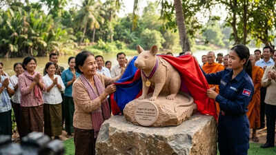 Cambodia honours its most famous landmine-sniffing rat, Magawa, with a statue | World News