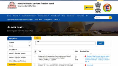 DSSSB PRT answer key 2026 soon on dsssb.delhi.gov.in; here’s how to download