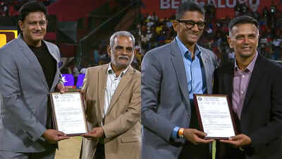 Opposite ends, same legacy: Kumble, Dravid honoured with bowling ends at Chinnaswamy | Cricket News