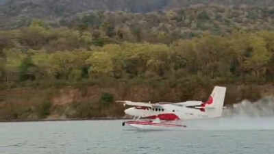 First plane converted to seaplane in India has a test flight on Ganga Barrage